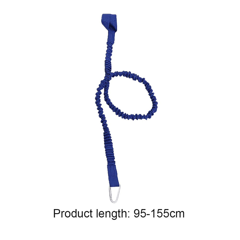 Adjustable Elastic Kayak Rod Lanyard - Canoe Paddle Leash - Fishing Rod Leash - Safety Rope - Carabiner - Rowing Boats Accessories