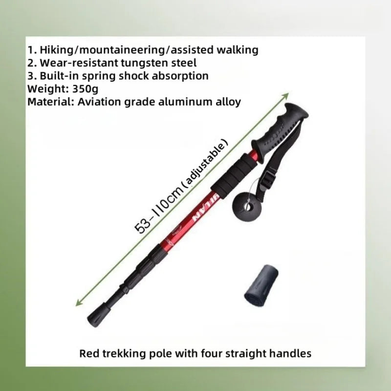 Adjustable Trekking Poles - Lightweight Collapsible Anti-Shock Hiking Sticks for Men and Women