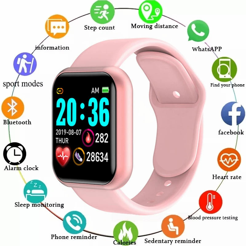 Multifunctional Smart Watch for Men & Women - Bluetooth Connected - Y68 Smartwatch D20
