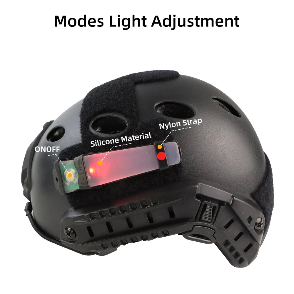 BOOIU Tactical Safety Helmet Light - Waterproof IR Strobe Signal Lamp for Outdoor Survival, Hiking & Cycling