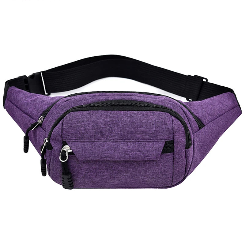 Men's Waterproof Canvas Crossbody Bag - Korean Style Outdoor Sports Waist Pack with Multiple Carry Options