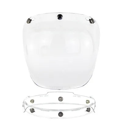 Retro Motorcycle Helmet Bubble Visor - Anti-Fog UV Protection HD Lens for Open Face Half Helmets