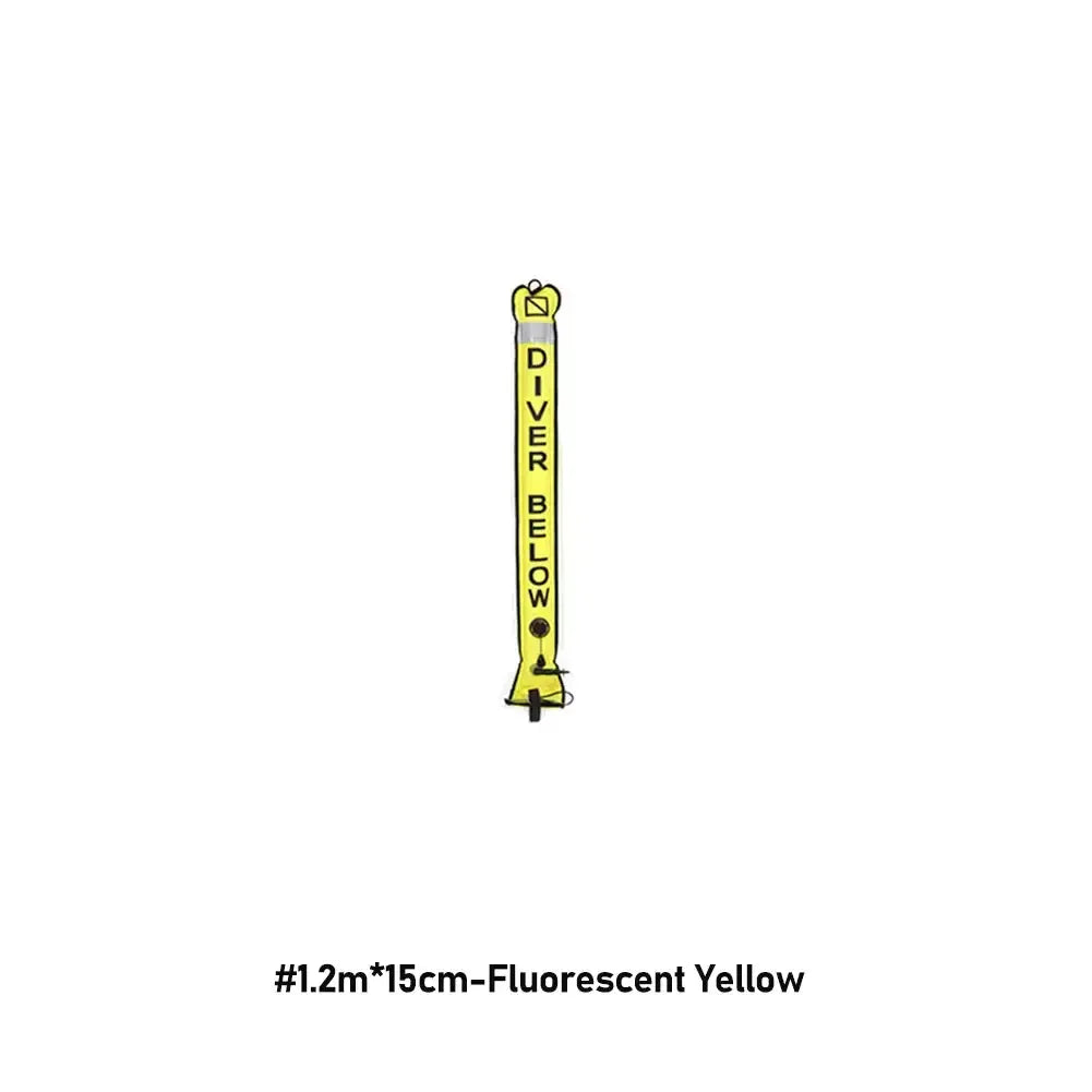 Professional Scuba Diving Safety Signal Tube - High Quality Inflatable Surface Marker Buoy (SMB) - 1.2M/1.5M/1.8M Diver Below Safety Sausage