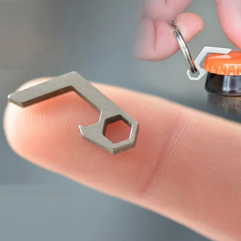 Mini Lightweight Beer Bottle Opener - EDC Keyring Tool for Outdoor Camping & Hiking