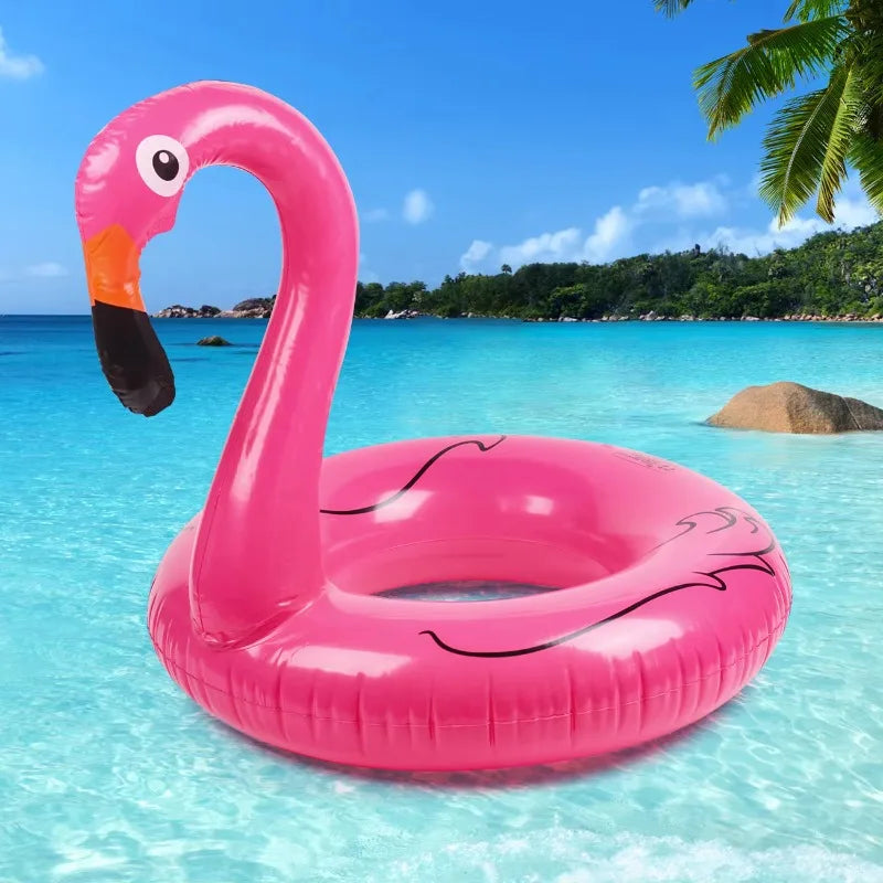 Adult Flamingo Swimming Ring - Inflatable Pool Float for Summer Water Parties and Beach Fun