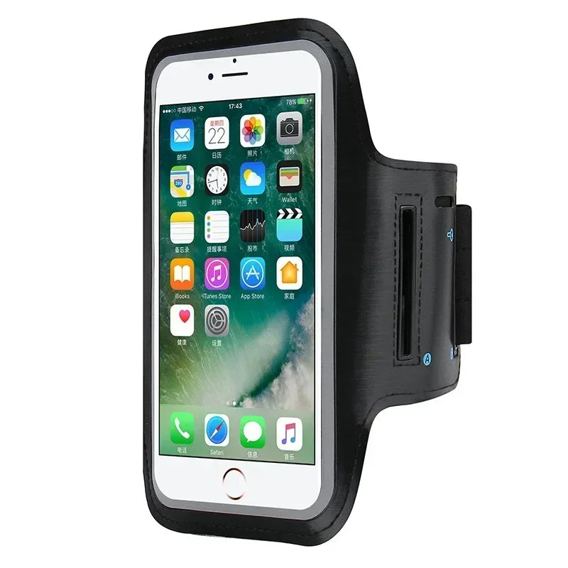 5.5 Inch Sports Phone Armband - Universal Smartphone Holder for Running and Gym (Compatible with Samsung and iPhone)