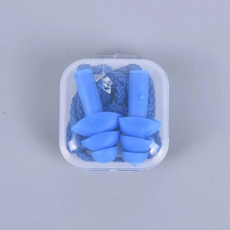 Silicone Swimming Earplugs with Rope - Noise Reduction Sleep Ear Plugs for Diving & Underwater Activities (1 Piece)