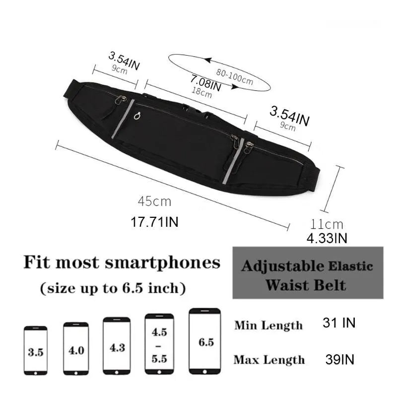 Athletic Running Belt with Phone Holder - Unisex Sports Waist Pack for Gym & Outdoor Activities