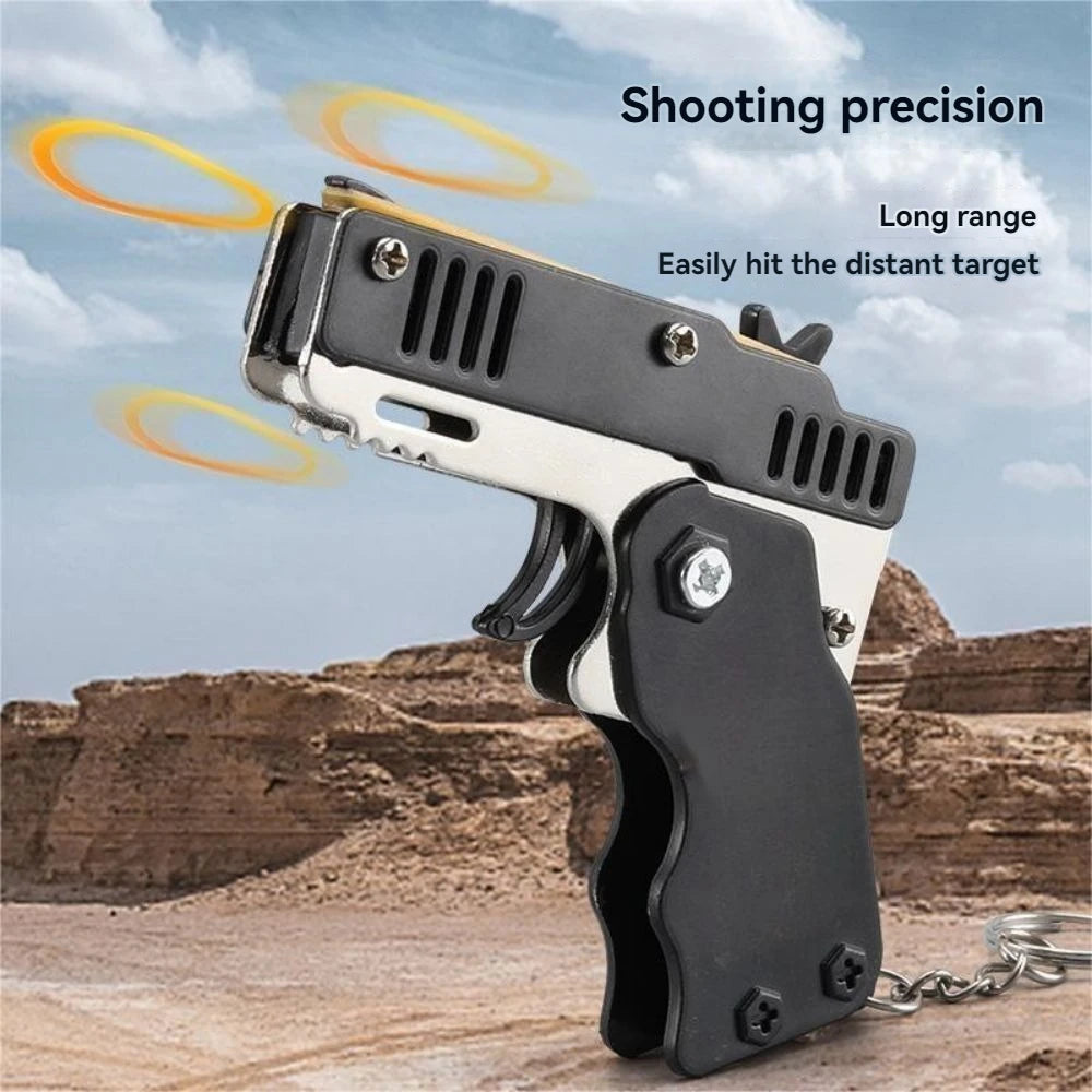 Foldable Rubber Band Shooting Toy Gun - Kids Competitive Play Gift