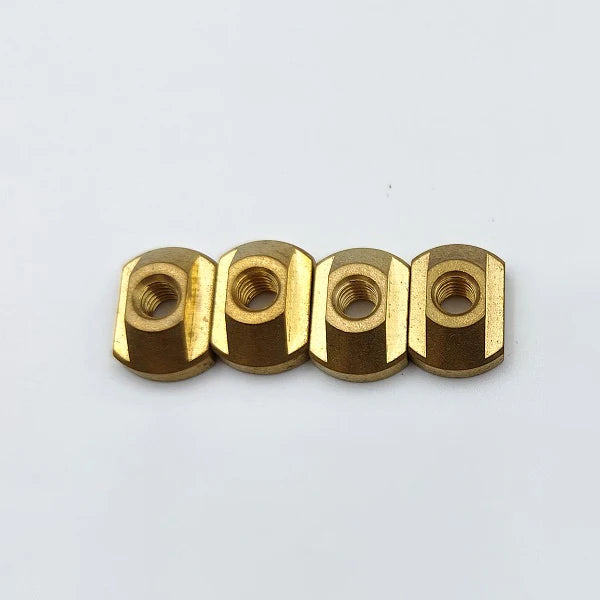 Brass Hydrofoil T-Nuts Kit (4pcs) - M8/M6 Track Mounting Hardware for All Water Sports Surfing Boards and Outdoor Hydrofoil Accessories
