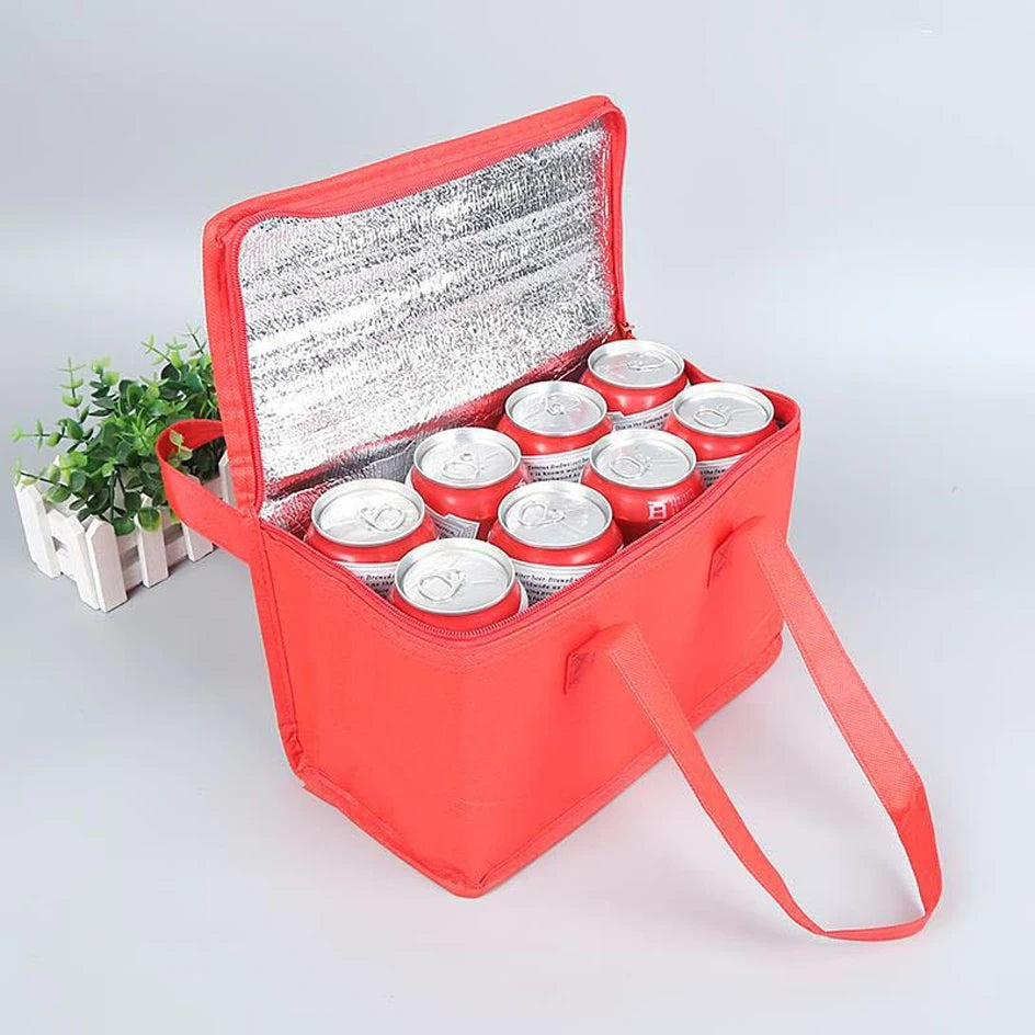 Insulated Cooler Bag - Portable Thermal Food & Drink Carrier for Picnics, Lunch & Beer Delivery