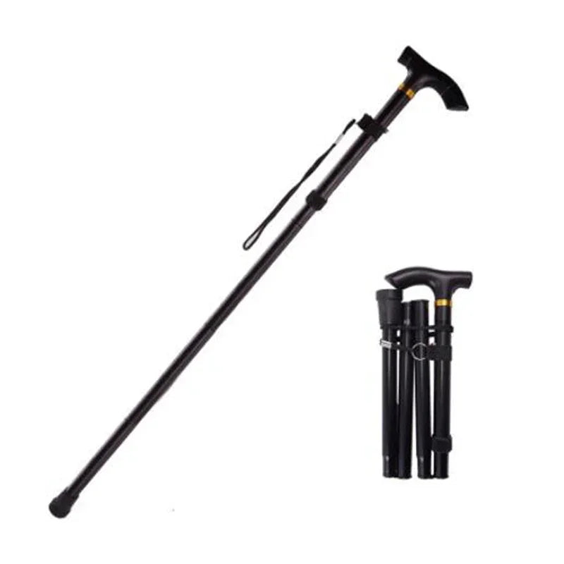 Aluminum Alloy Telescopic Walking Stick - Adjustable Folding Hiking Trekking Poles for Outdoor Activities and Elderly Support