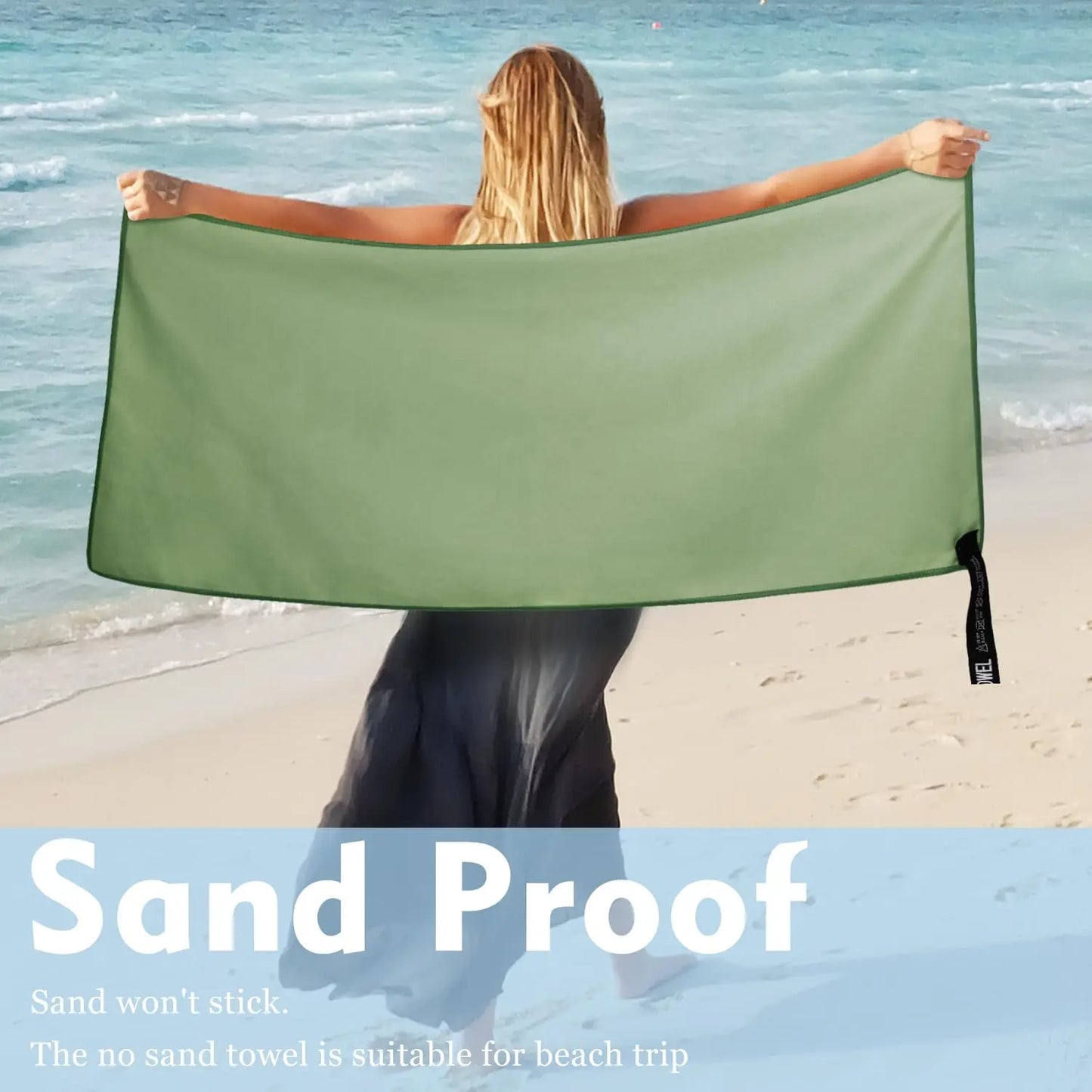 Ultralight Microfiber Sports Towel - Quick Dry Portable Beach Towel with Pocket for Swimming, Pool, Gym, Fitness & Yoga