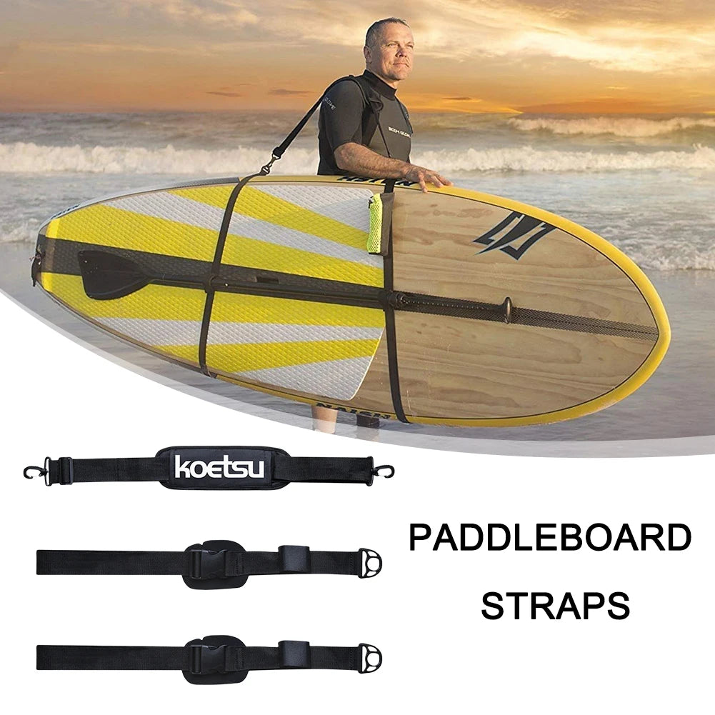 Adjustable Surfboard Shoulder Carry Strap - Stand Up Paddle Board Carrier Sling with Deck Bag