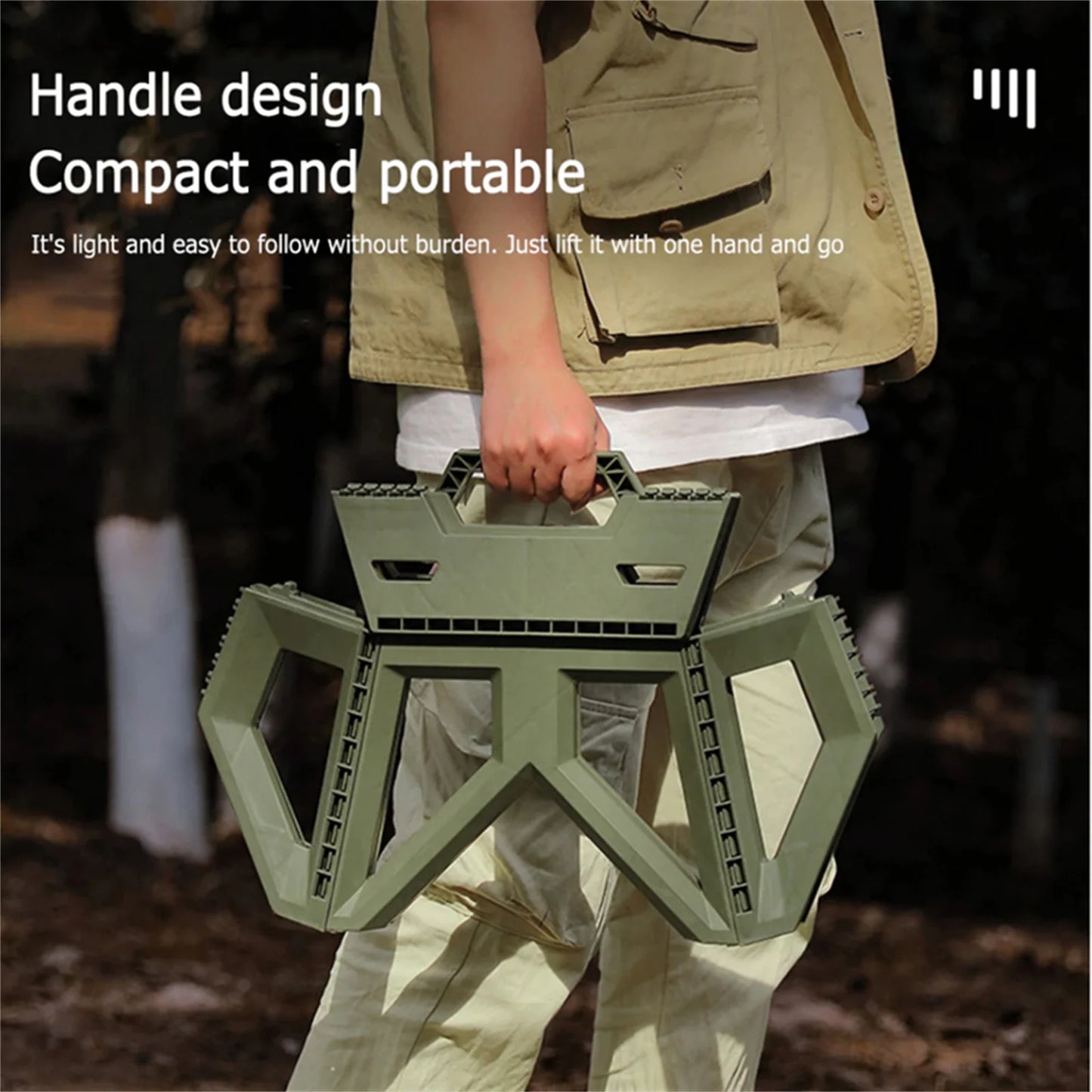 Portable Folding Camping Stool - High Load Bearing Outdoor Chair for Fishing, Beach & Camping