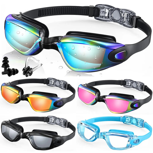 Professional Waterproof Swim Eyewear - Anti-fog 100% UV Protection - No Leaking - For Adult Men Women Youth