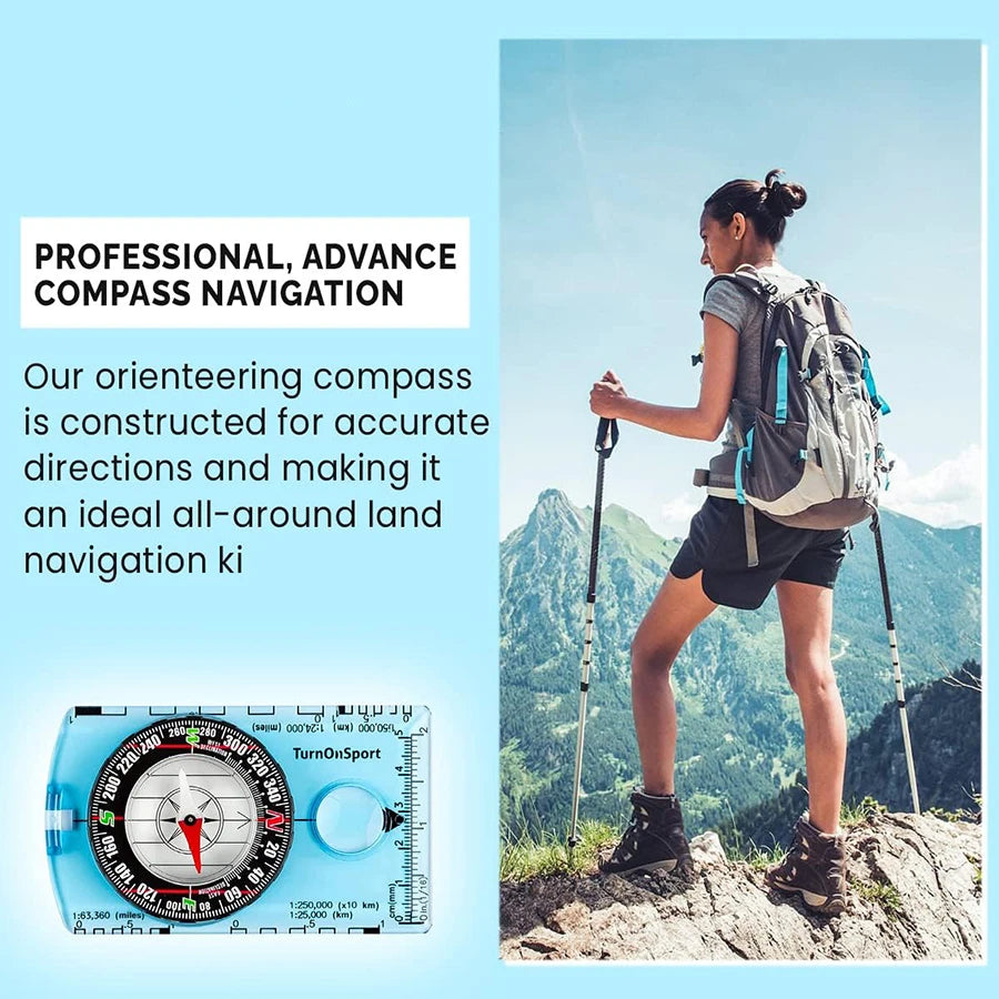 Elite Waterproof Navigation Compass - Essential Hiking & Camping Survival Tool for Outdoor Map Reading