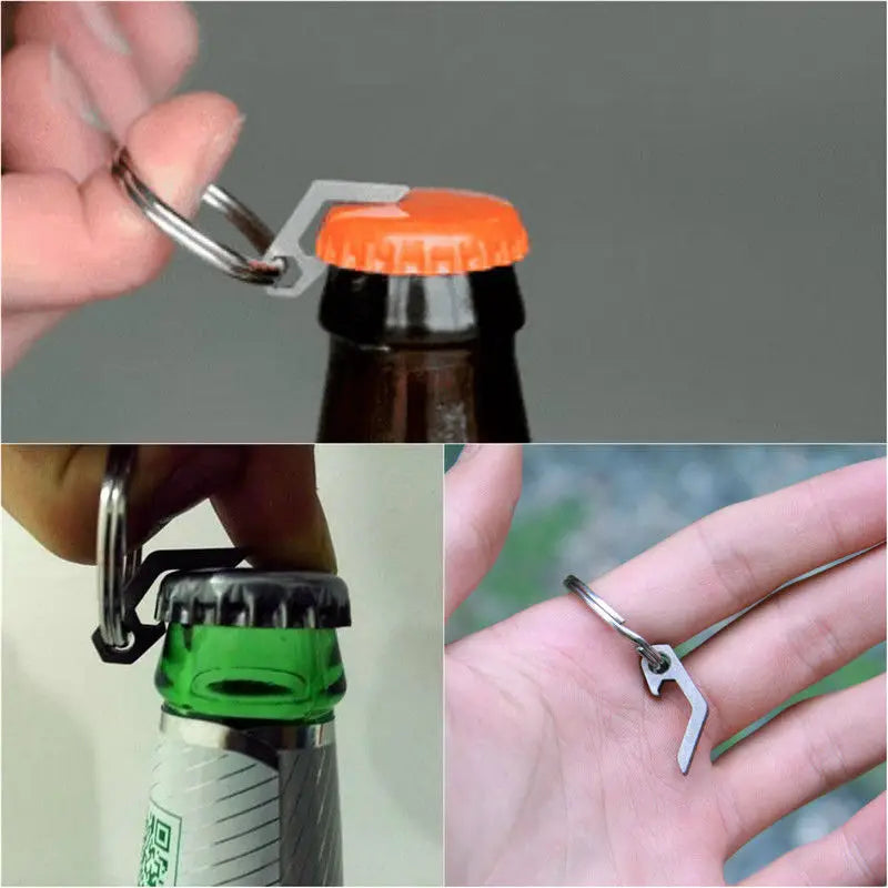 Mini Lightweight Beer Bottle Opener - EDC Keyring Tool for Outdoor Camping & Hiking