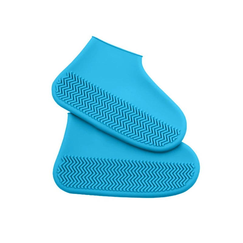 Waterproof Silicone Shoe Covers - 2 Pack Non-Slip High Elastic Wear-Resistant Unisex Rain Boot Covers for Outdoor Rainy Days Reusable