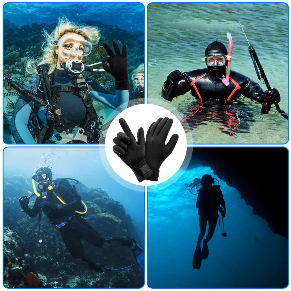 Premium 3mm Neoprene Thermal Gloves - Anti-Slip Water Sports Equipment for Scuba Diving, Surfing, Spearfishing, Swimming, Rafting & Kayaking