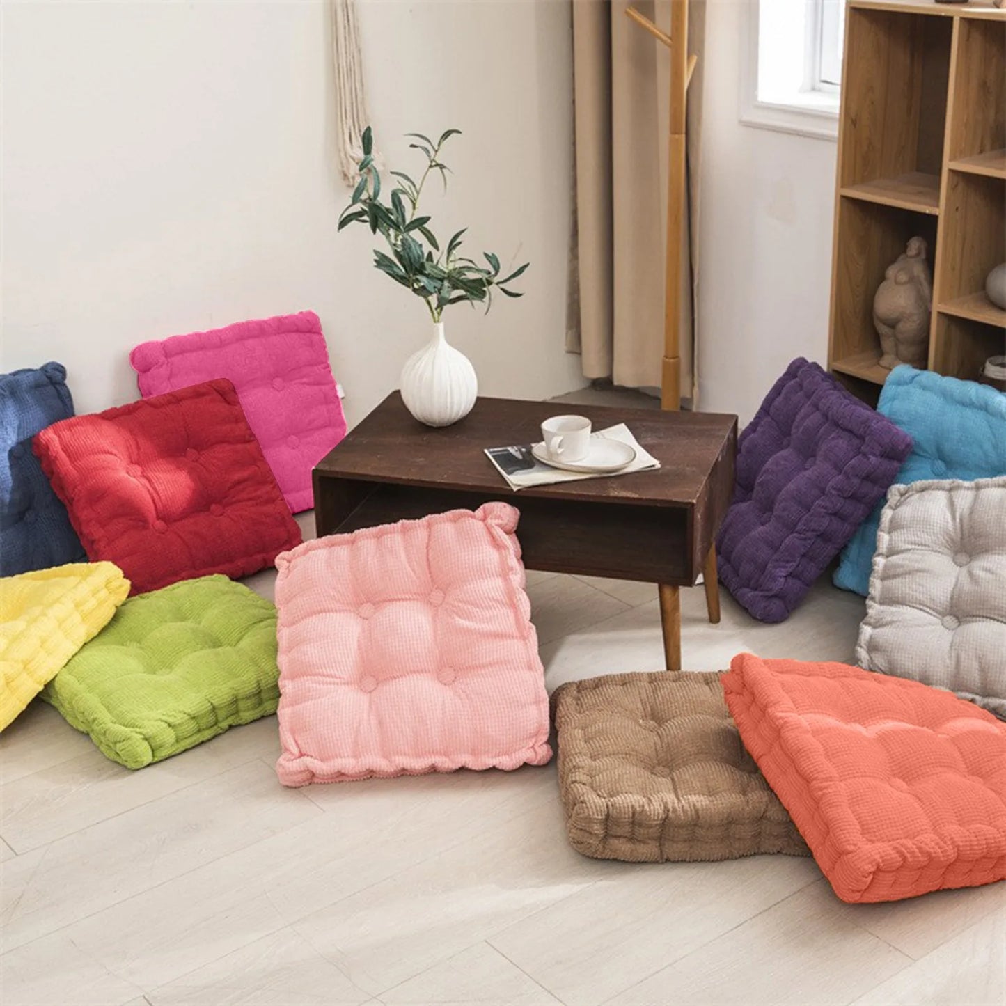 Thicken Square Corncob Tatami Seat Office Chair Cushion Soft Sofa for Home Floor Decor Textile Knee Pillow Office Outdoor Mat