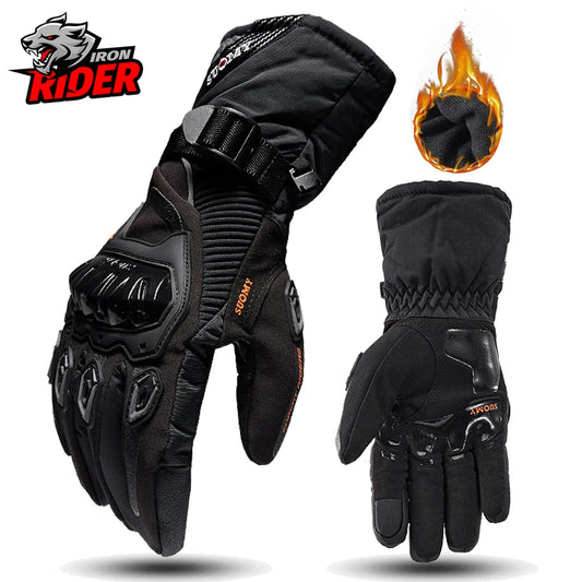 Winter Motorcycle Gloves - Windproof Waterproof Touch Screen Motocross Riding Gloves for Men