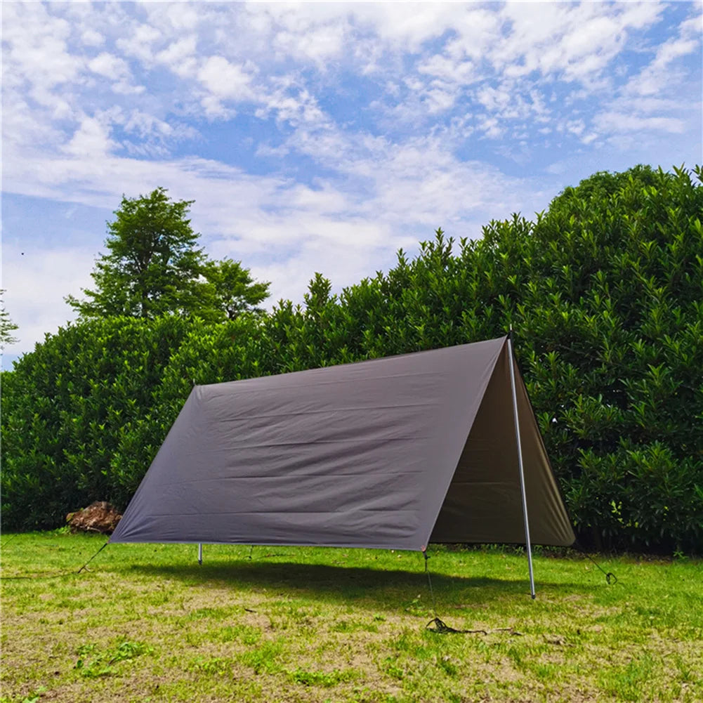 Set of 2 Tent Poles Adjustable Tarp Poles Steel Rods for Sun Shelter Tarp Canopy Camping Replacement With Pegs & Ropes