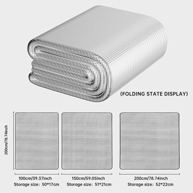 Waterproof Camping Mat - Double-Sided Aluminum Film Beach Blanket for Outdoor Picnic, Tent Floor & Portable Moisture-Proof Pad