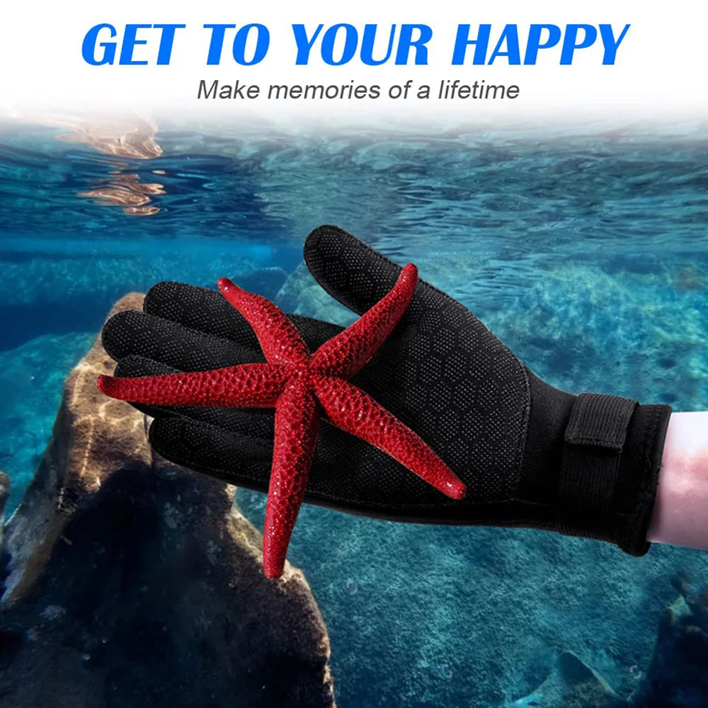 Premium 3mm Neoprene Thermal Gloves - Anti-Slip Water Sports Equipment for Scuba Diving, Surfing, Spearfishing, Swimming, Rafting & Kayaking