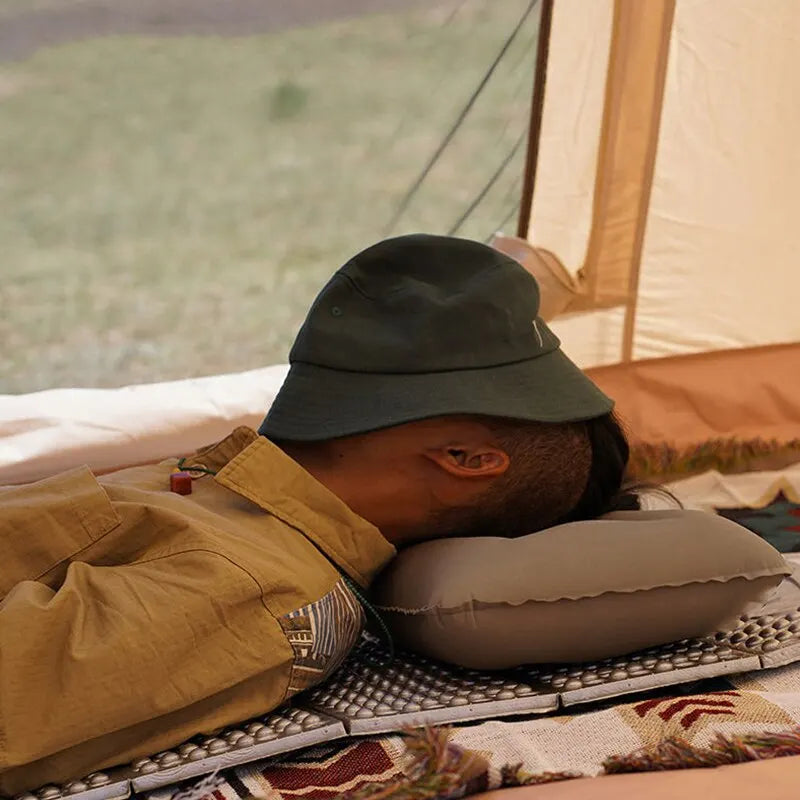 Portable Fold Inflatable Air Pillow - Outdoor Travel Sleeping Camping PVC Neck Stretcher Backrest Plane Comfortable Pillow