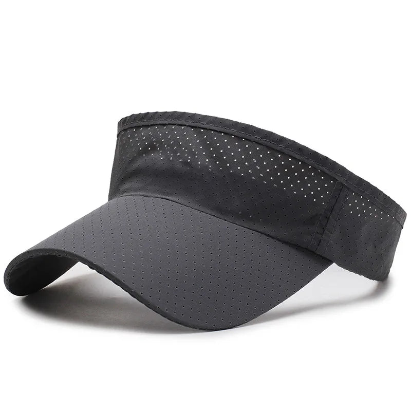 Adjustable UV Protection Visor Cap - Breathable Summer Sun Hat for Men & Women | Solid Color Sports Tennis Running Sunscreen Hat with Empty Top Design