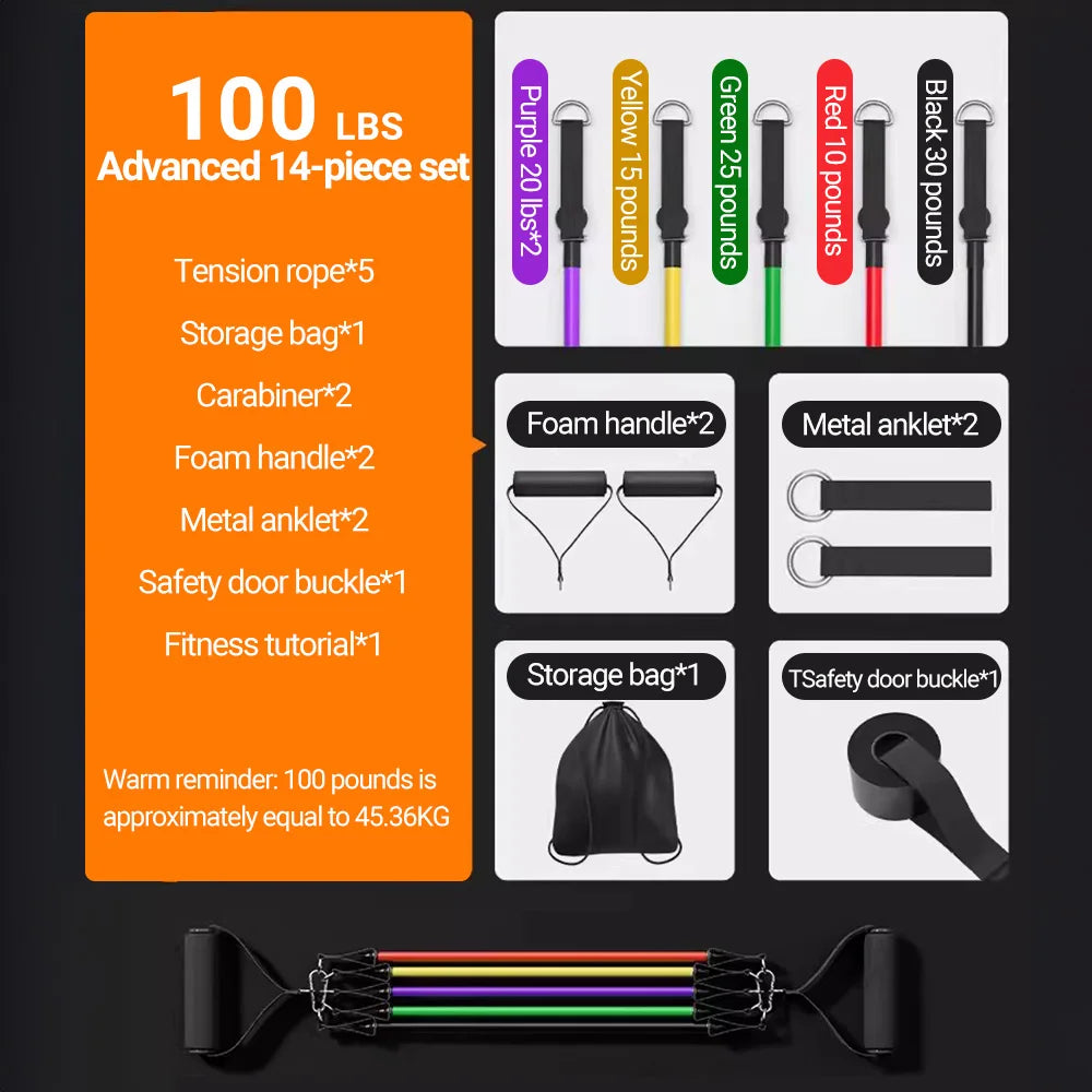 Premium Resistance Bands Set for Bodybuilding and Muscle Training