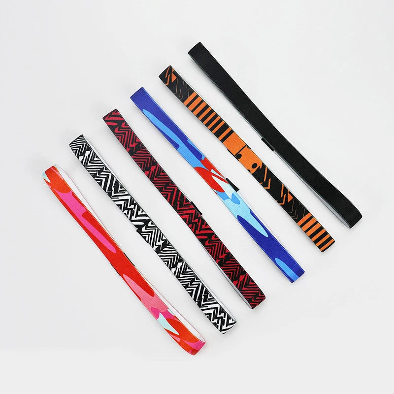 Candy Color Yoga Hair Bands - 6 Pack Non-Slip Sports Headbands for Running & Football