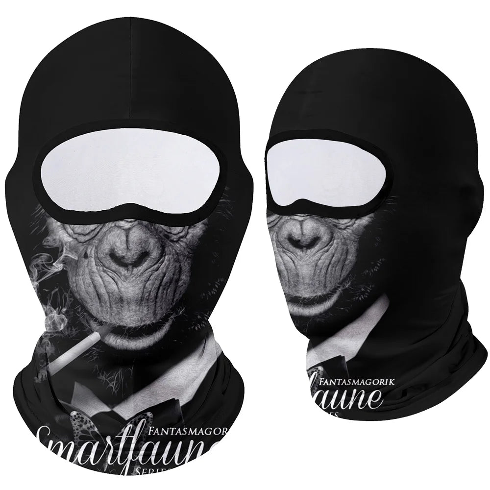 Full Face Balaclava Mask - Breathable Windproof UV Sun Protection - Moto Skull Ghost Clown Design for Summer Spring