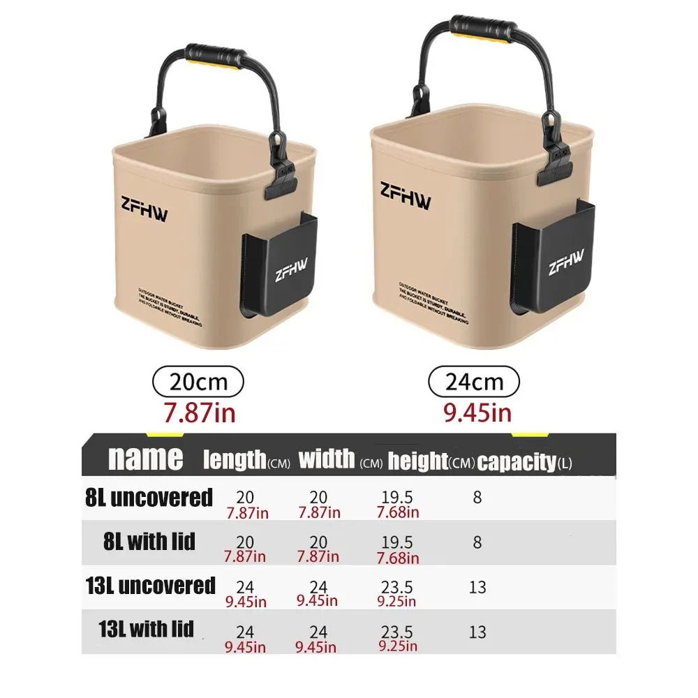 Fishing Tackle Storage Bucket - All-in-One Fishing Supplies Organizer Suitcase