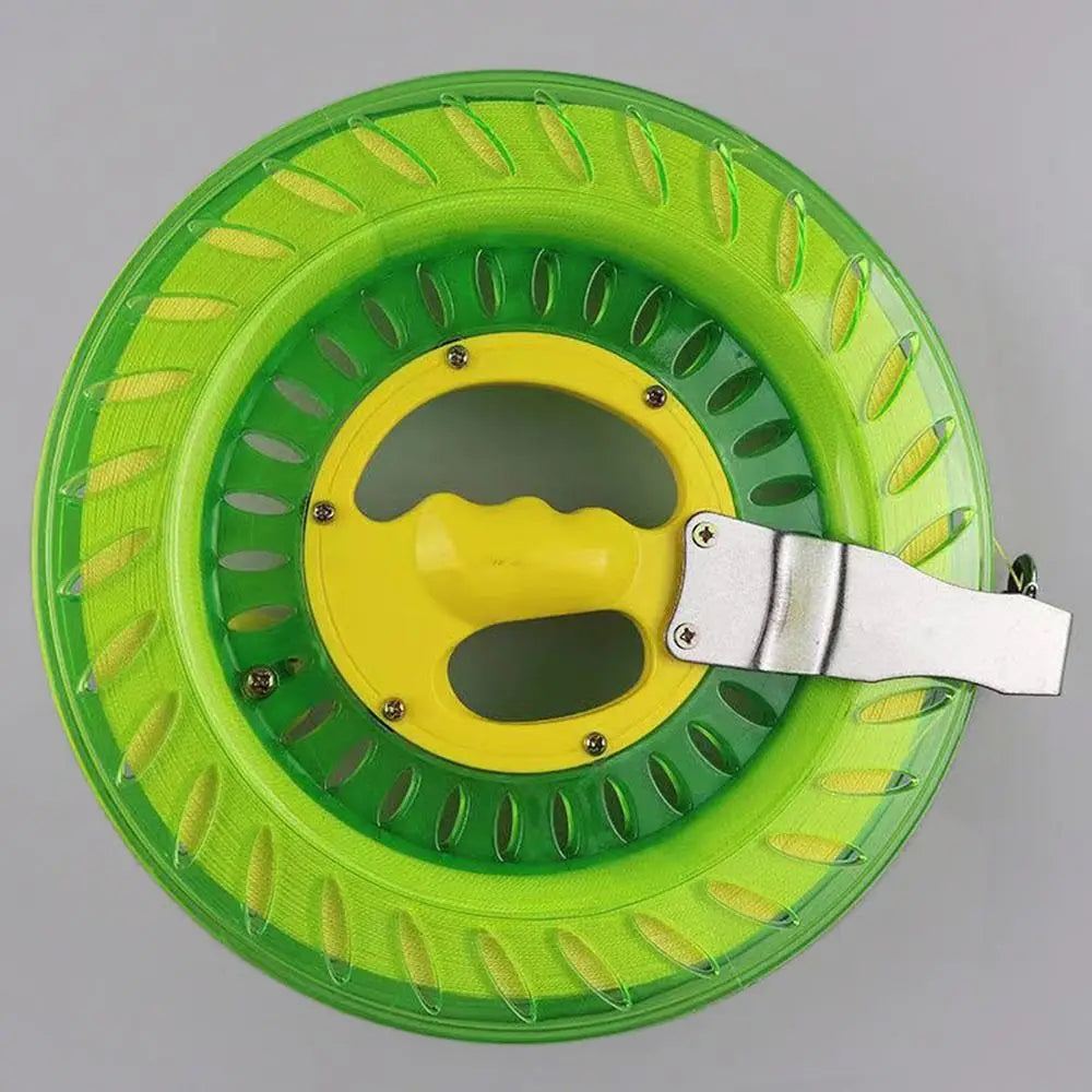 Kite Reel Winder - Fire Wheel Design with Blue Grip