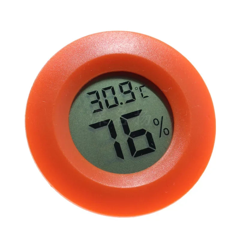 Digital Outdoor Thermometer Hygrometer - Electronic Round Display for Reptile Habitats, Camping & Sports Equipment