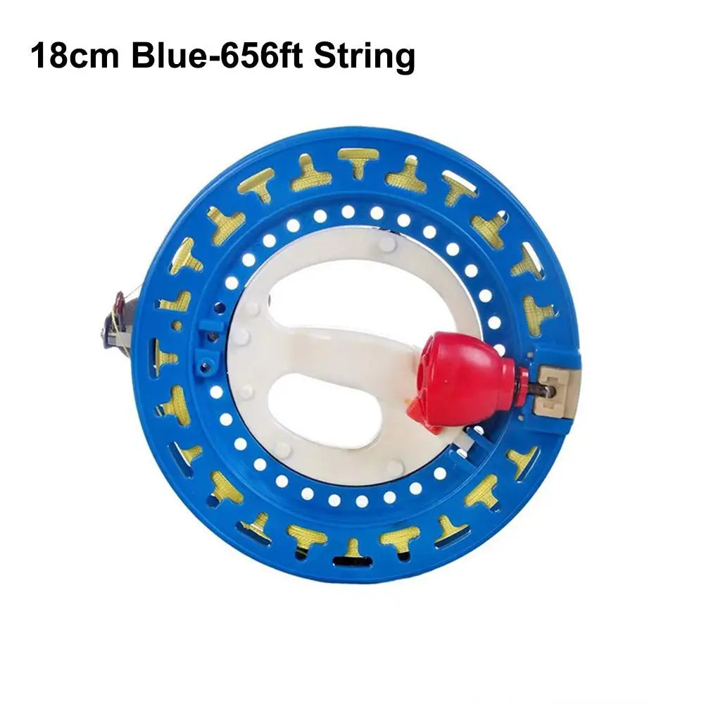 Kite Reel Winder - Fire Wheel Design with Blue Grip