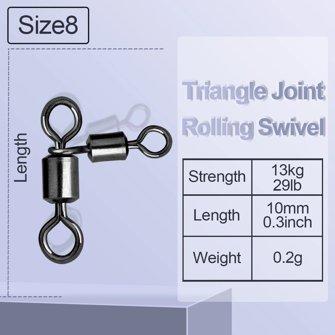 Triangle Joint 3-Way Rolling Swivels - Catfish Fishing Connectors for Bottom Bouncing