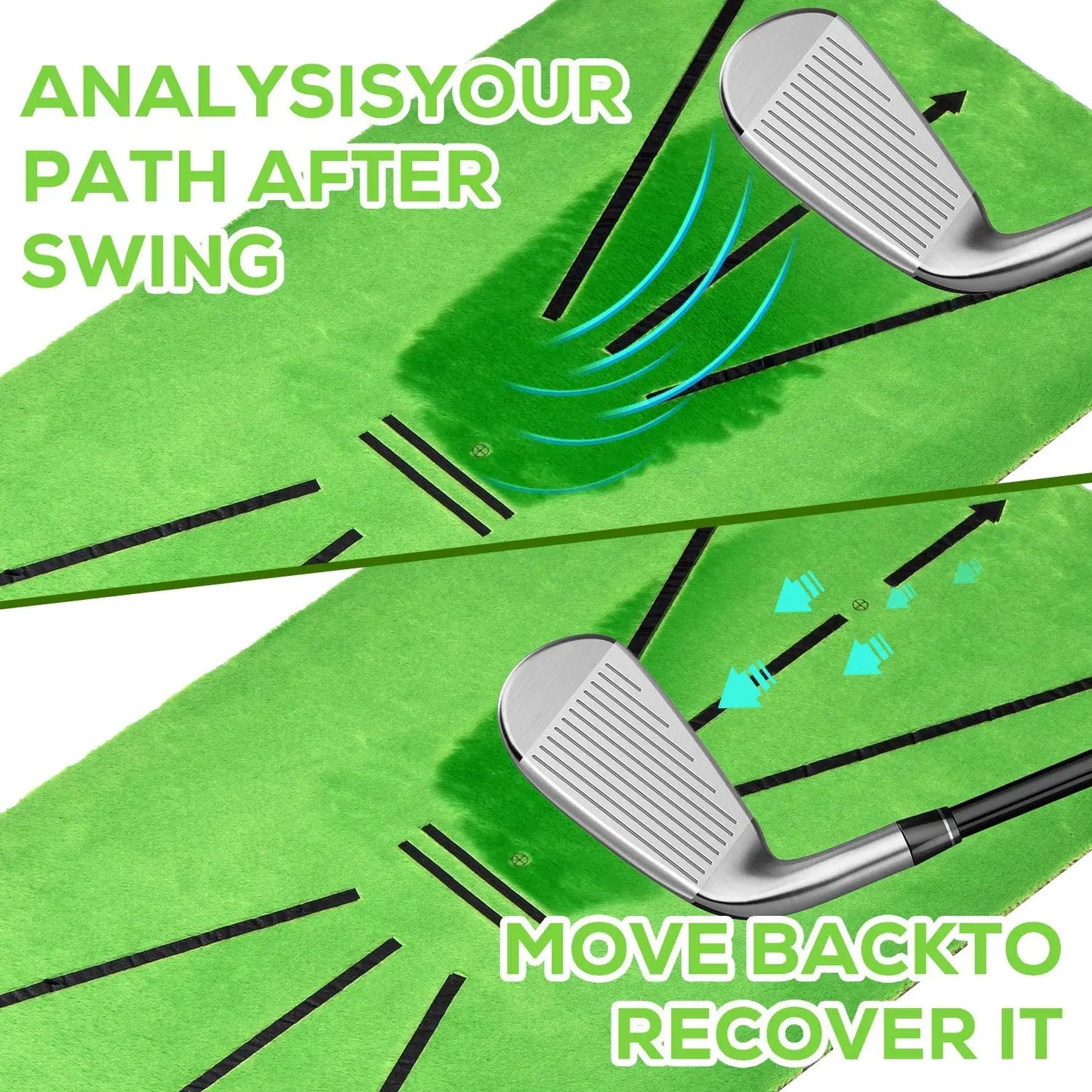 Professional Golf Training Mat - Swing Track & Practice Marking Pad