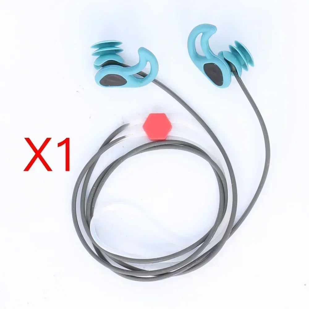 Universal-Fit Waterproof Ear Plugs with Sound Transmission - Swimming Surfing Diving Water Sports Accessories with Lanyard