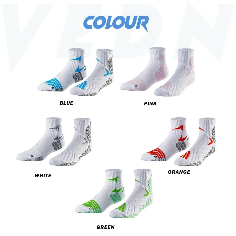 Athletic Performance Socks - Thickened Non-Slip Compression Socks for Basketball, Soccer, Golf & Running (Men & Women)