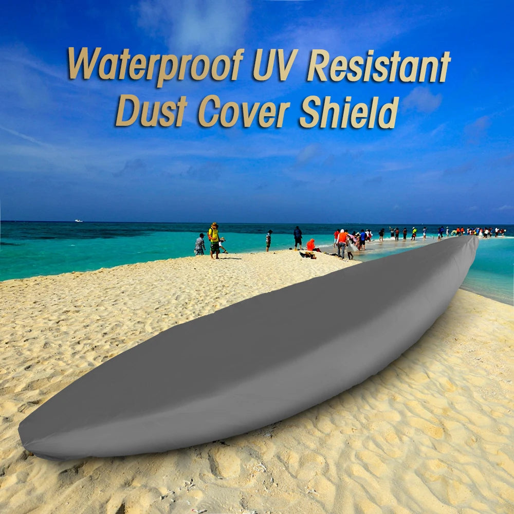 Universal Waterproof Kayak Cover - Professional Grade UV Resistant Canoe Boat Storage Shield with Dust Protection