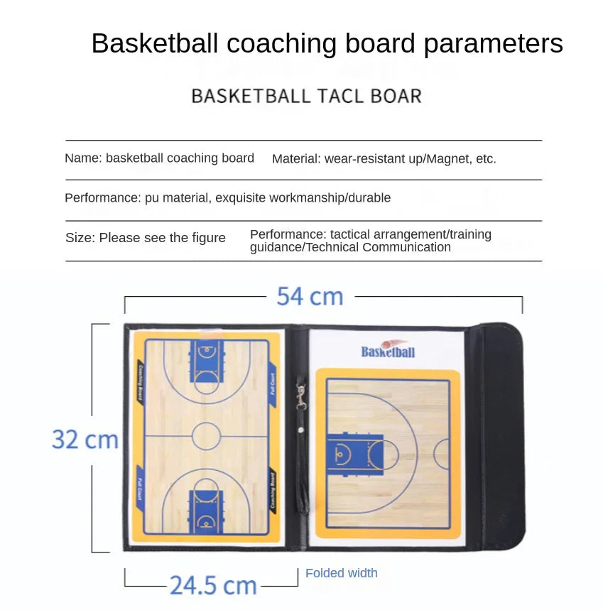 Folding Tactical Basketball Coach Board Magnetic Basketball Tactical Board Portable Competition Game Training Magnet Clipboard