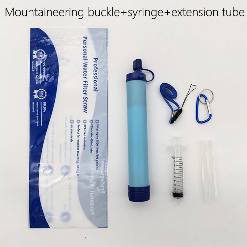 Portable Water Purification Straw - Mini Outdoor Filter for Camping, Hiking & Emergency Survival Supplies