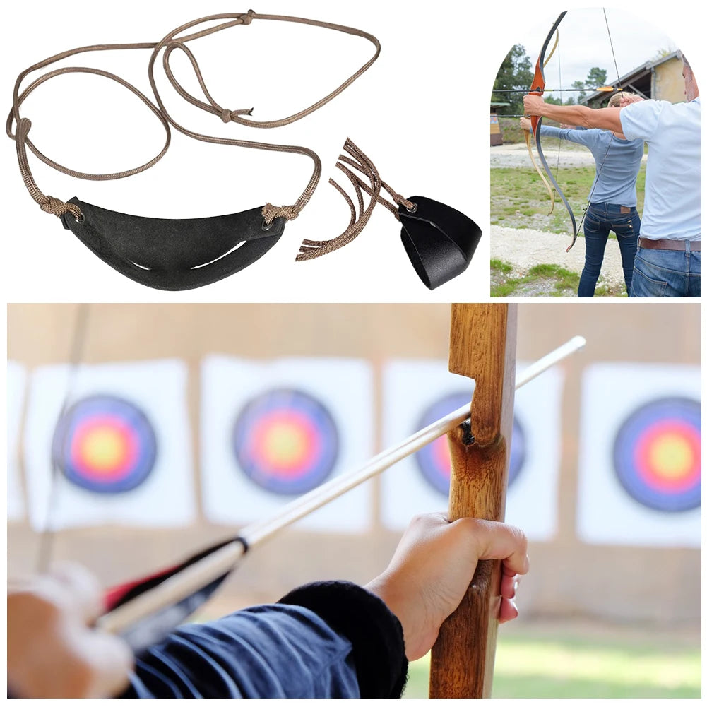 Traditional Leather Slingshot - Classic Throwing Sling for Outdoor Sports, Camping, Shooting, Hiking & Hunting
