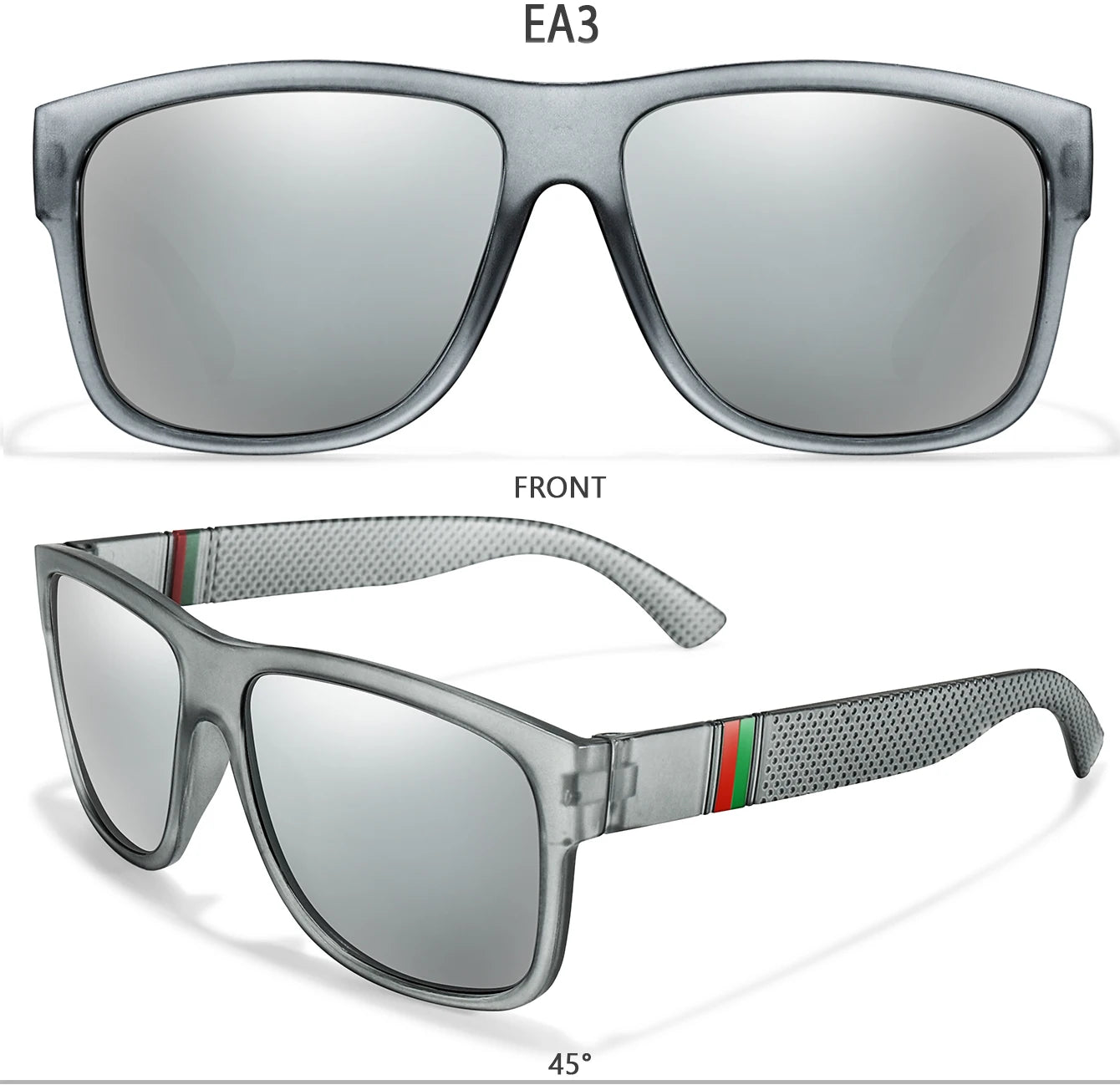 Men's Vintage Large Frame Square Polarized Sunglasses - UV400 Protection for Fishing, Driving, Cycling & Running