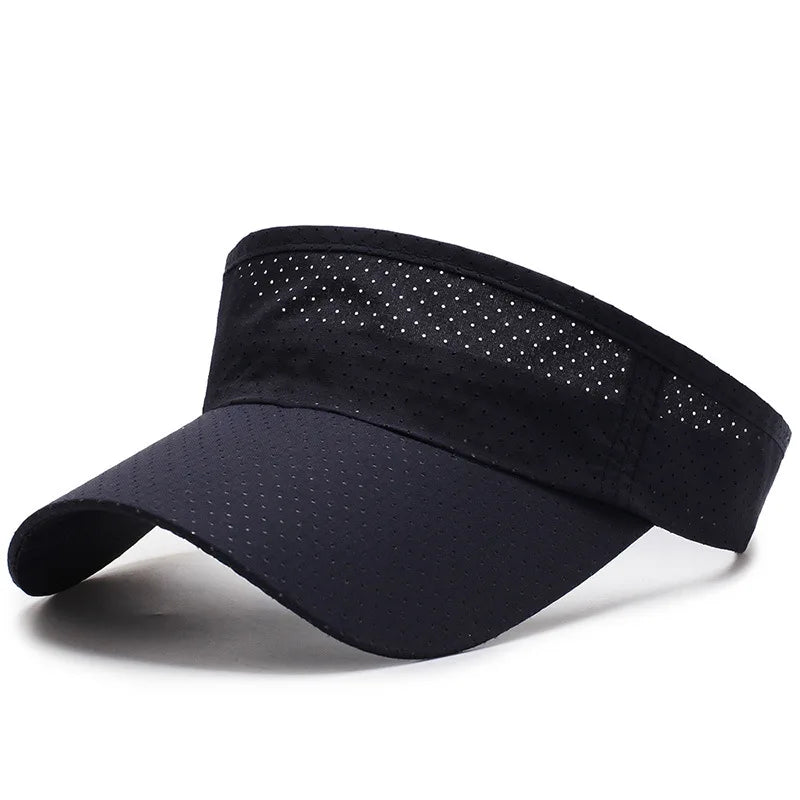 Adjustable UV Protection Visor Cap - Breathable Summer Sun Hat for Men & Women | Solid Color Sports Tennis Running Sunscreen Hat with Empty Top Design