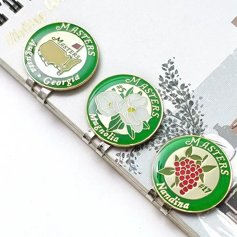 Magnetic Golf Ball Marker with Hat Clip - US Map White Flower Design Training Aid Gift for Kids Boys Girls Golfers