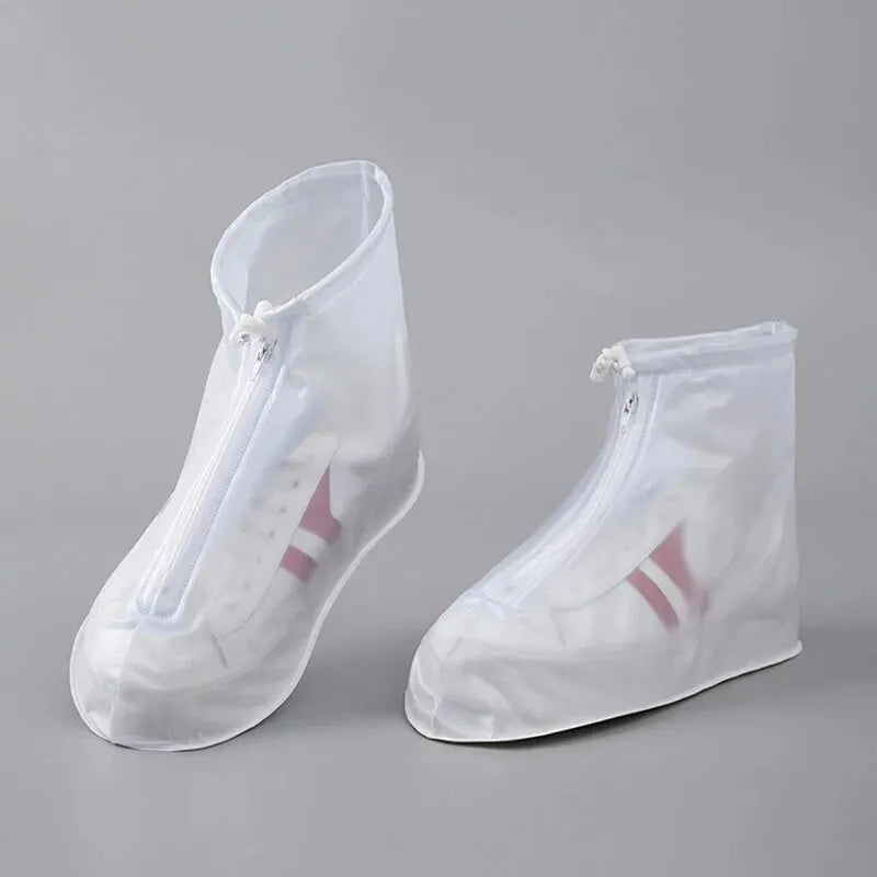 Waterproof Shoe Covers - Non-Slip Reusable Rain & Snow Boot Protectors with PVC Silicone Sole for Women & Men (1 Pair)